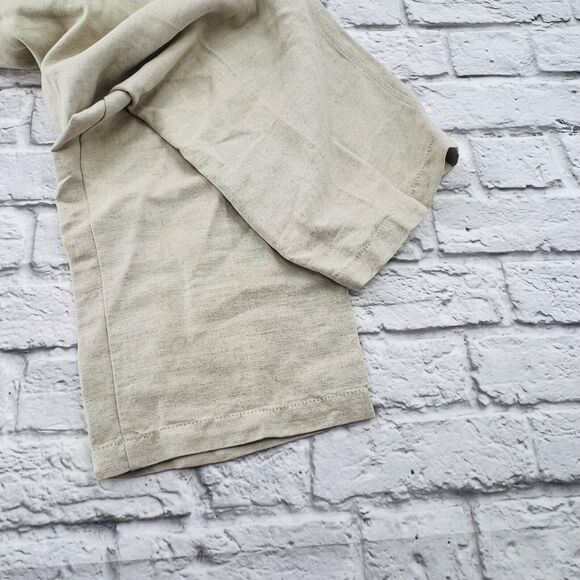 St. Johns Bay Men's Linen-Cotton Blend Straight Pants 40W x 30L Beige High Rise - Picture 6 of 14